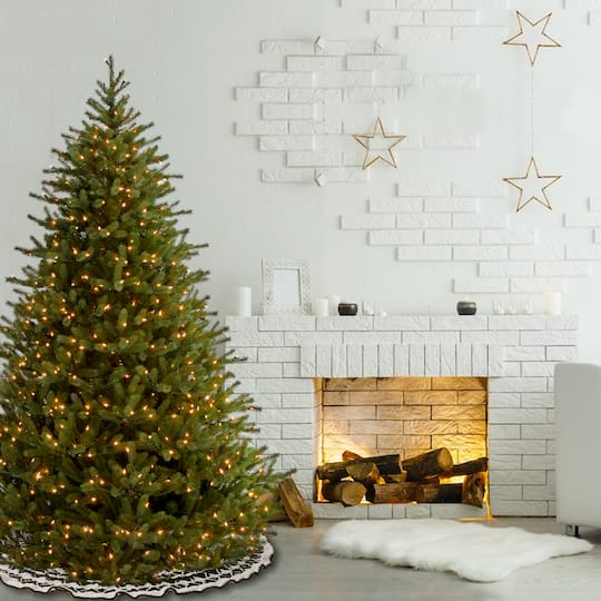 6.5 Ft. Pre-Lit Feel Real® Norway Medium Artificial Christmas Tree, Clear Lights